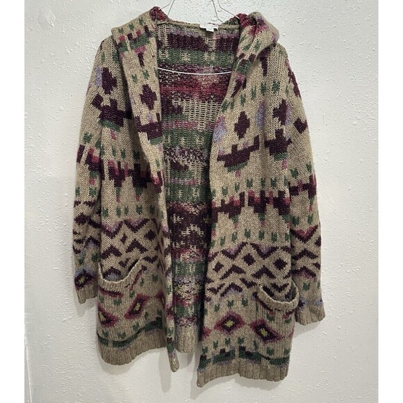J. JILL Women's S Petite Wool Blend Knit Floral Embroidered Cardigan Sweater - Picture 1 of 8